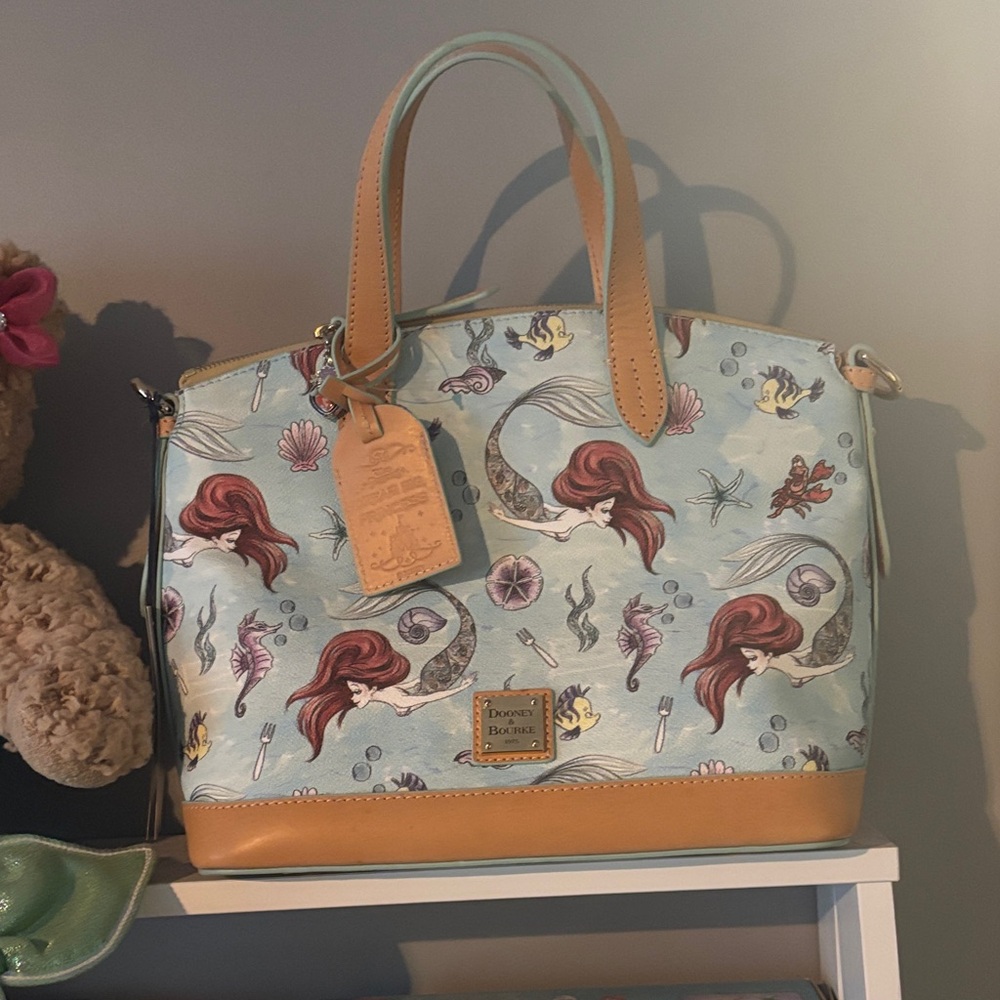 Dooney & Bourke Aqua and Tan Mermaid Tote
